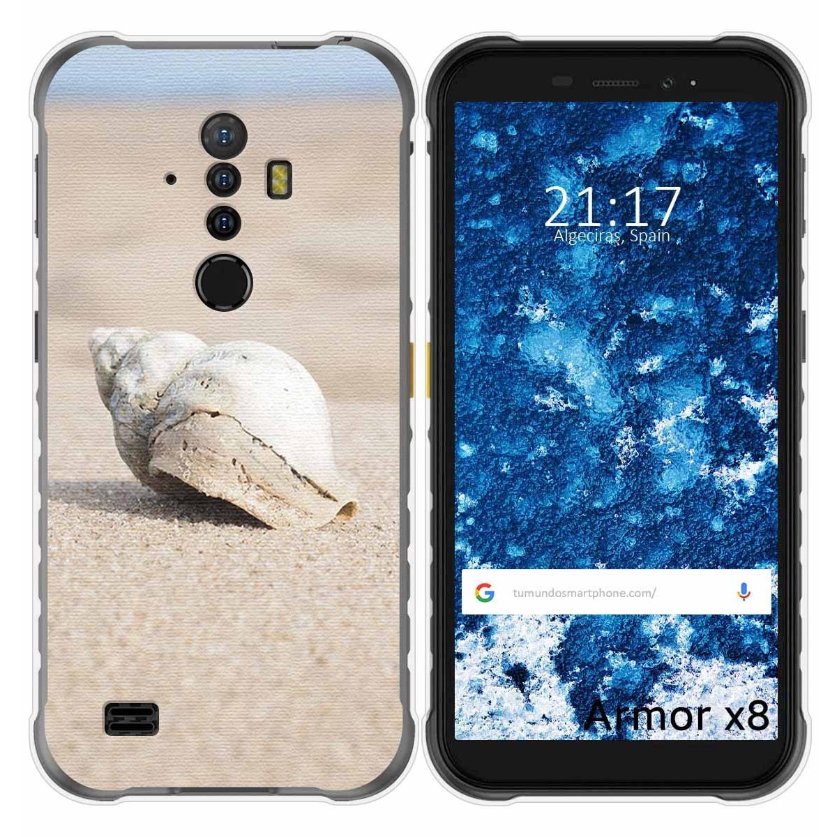 Funda Gel Tpu para Ulefone Armor X8 diseño Concha Dibujos