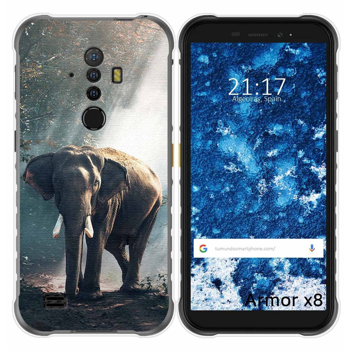 Funda Gel Tpu para Ulefone Armor X8 diseño Elefante Dibujos