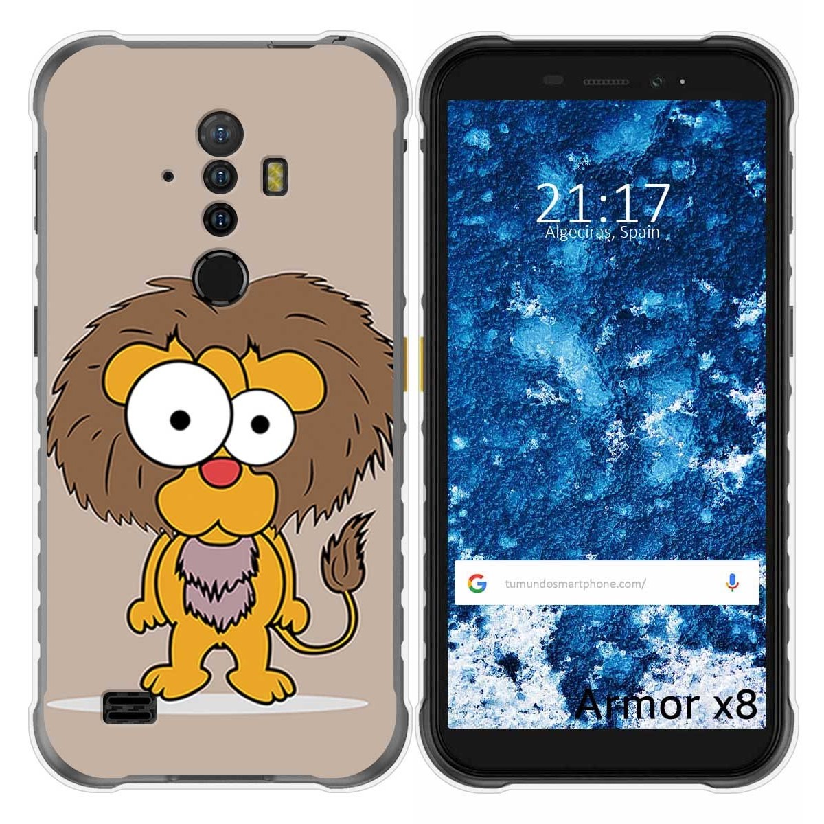 Funda Gel Tpu para Ulefone Armor X8 diseño Leon Dibujos