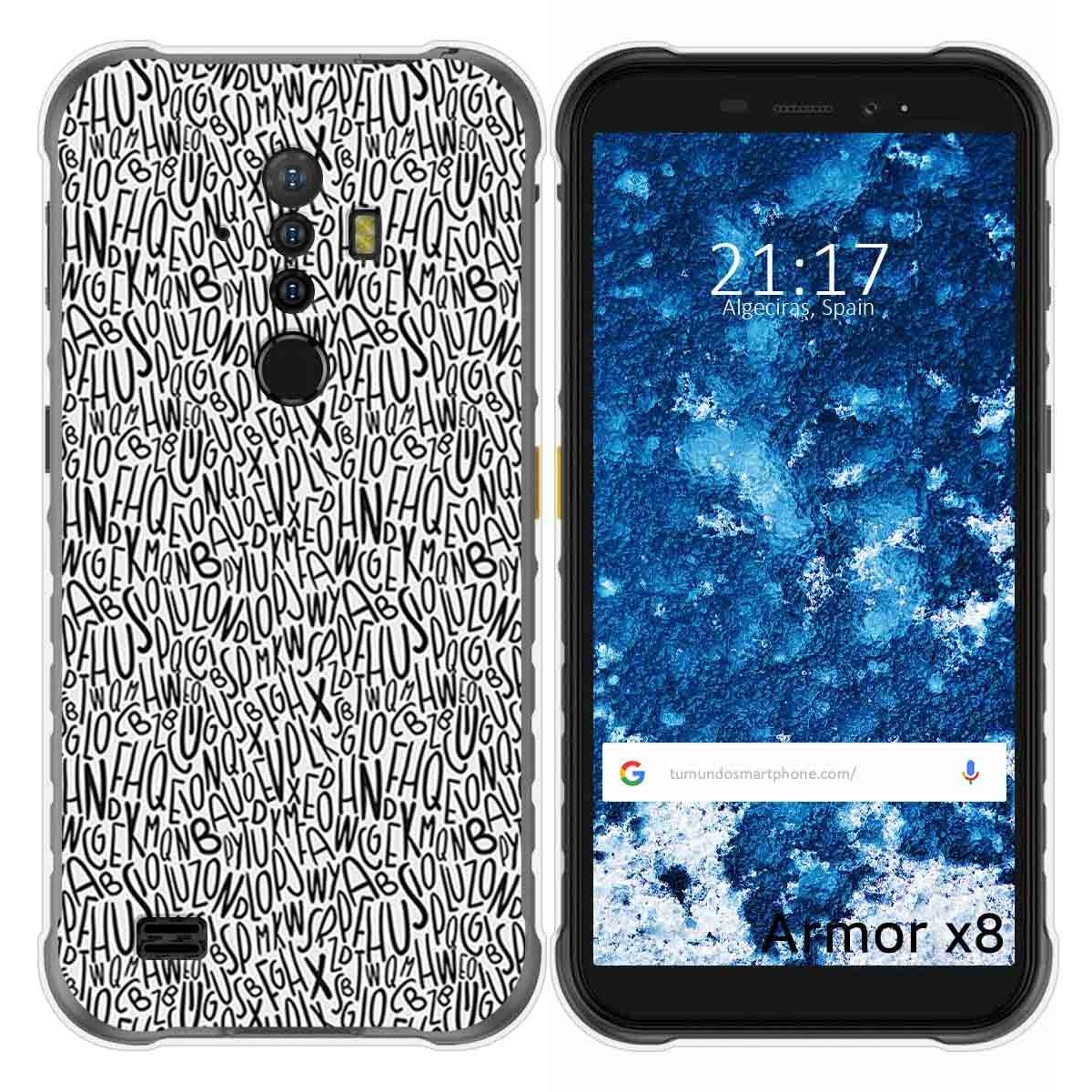 Funda Gel Tpu para Ulefone Armor X8 diseño Letras Dibujos