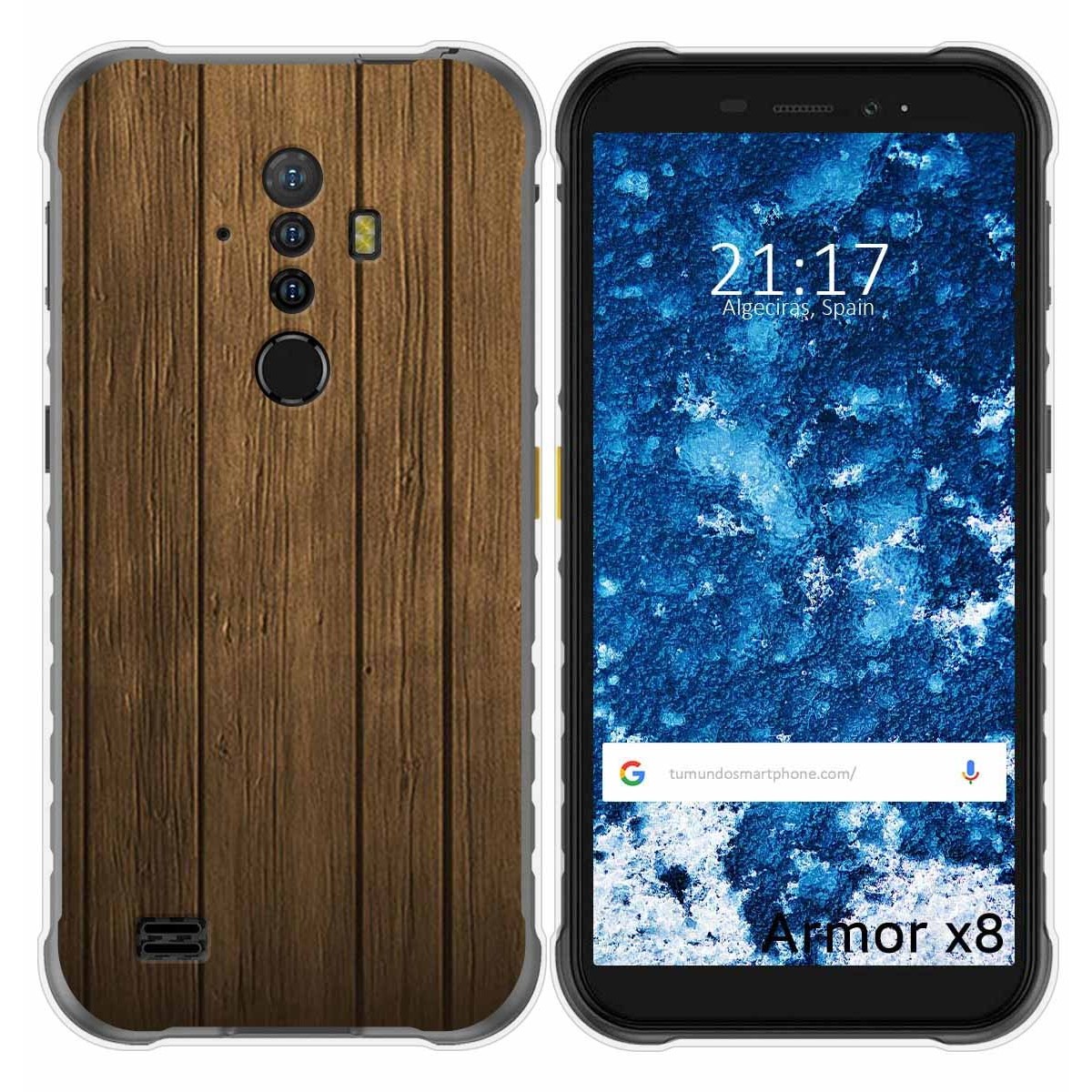 Funda Gel Tpu para Ulefone Armor X8 diseño Madera Dibujos