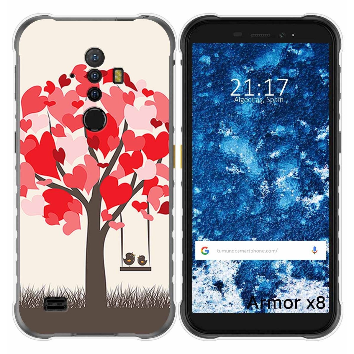 Funda Gel Tpu para Ulefone Armor X8 diseño Pajaritos Dibujos