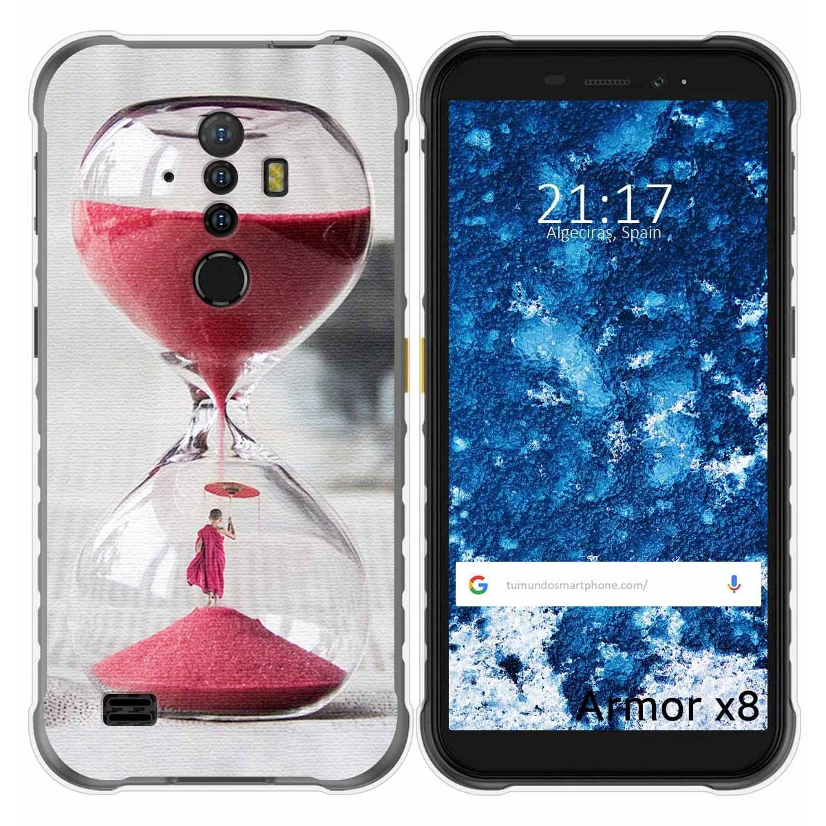 Funda Gel Tpu para Ulefone Armor X8 diseño Reloj Dibujos