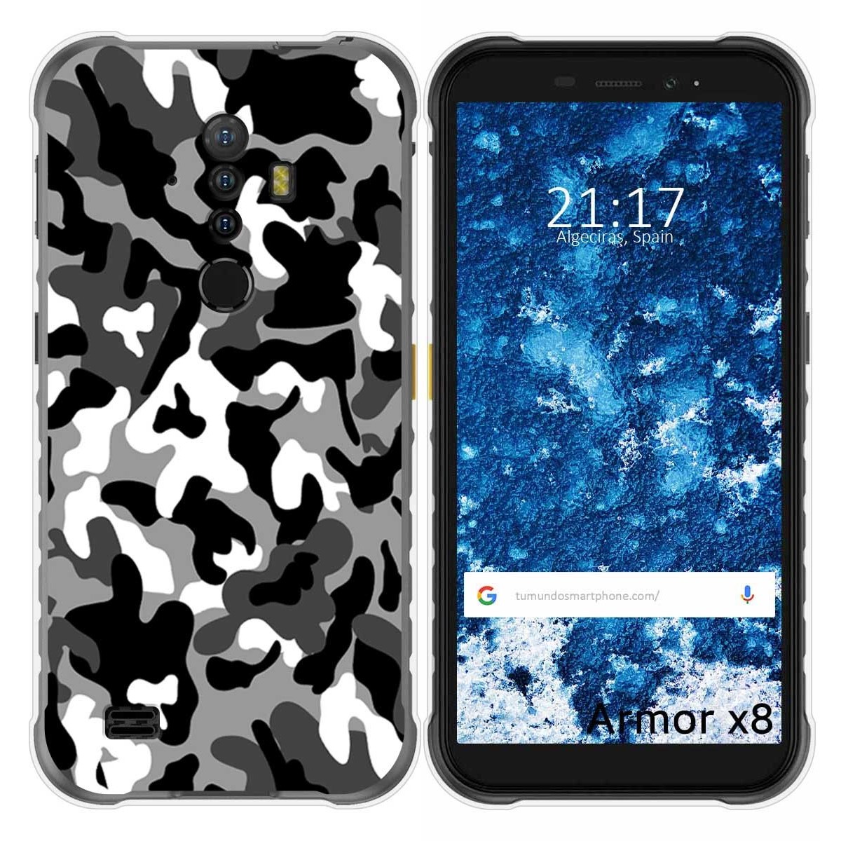 Funda Gel Tpu para Ulefone Armor X8 diseño Snow Camuflaje Dibujos