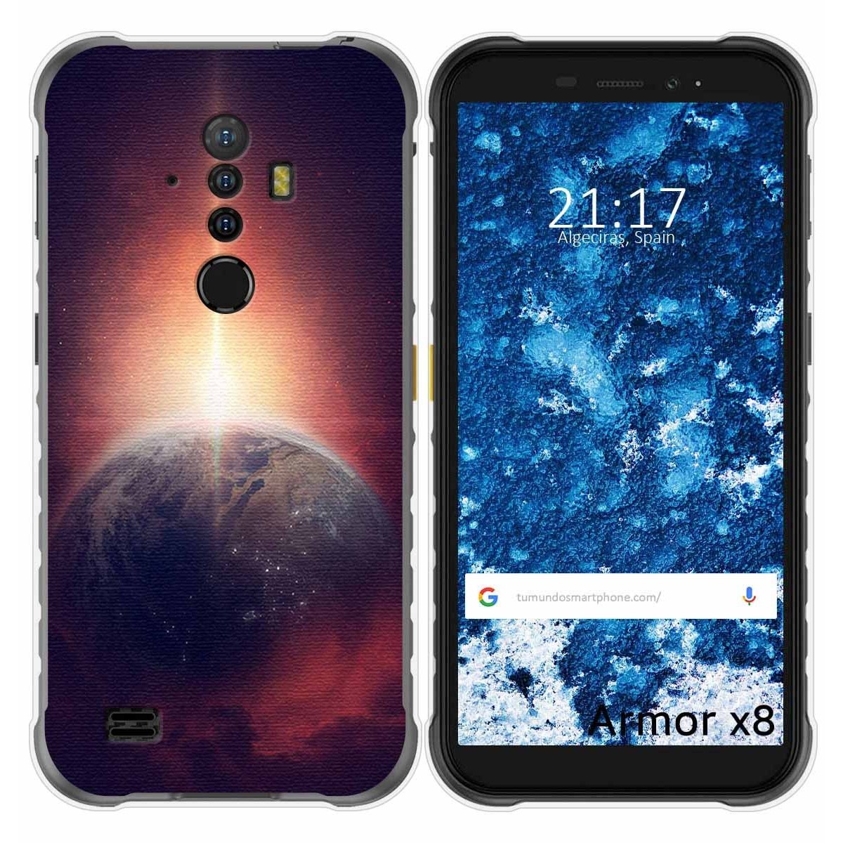 Funda Gel Tpu para Ulefone Armor X8 diseño Tierra Dibujos