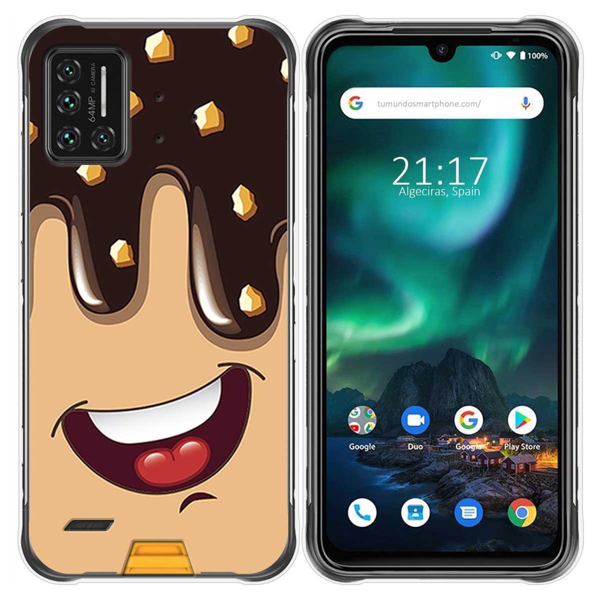 Funda Gel Tpu para Umidigi Bison diseño Helado Chocolate Dibujos