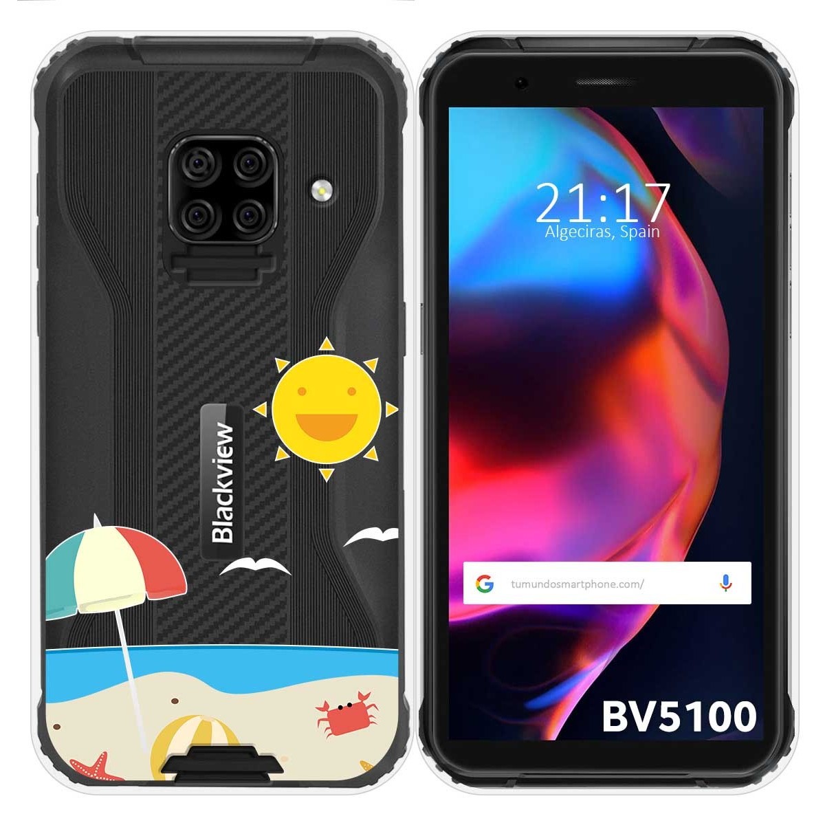 Funda Gel Transparente para Blackview BV5100 / BV5100 Pro diseño Playa Dibujos