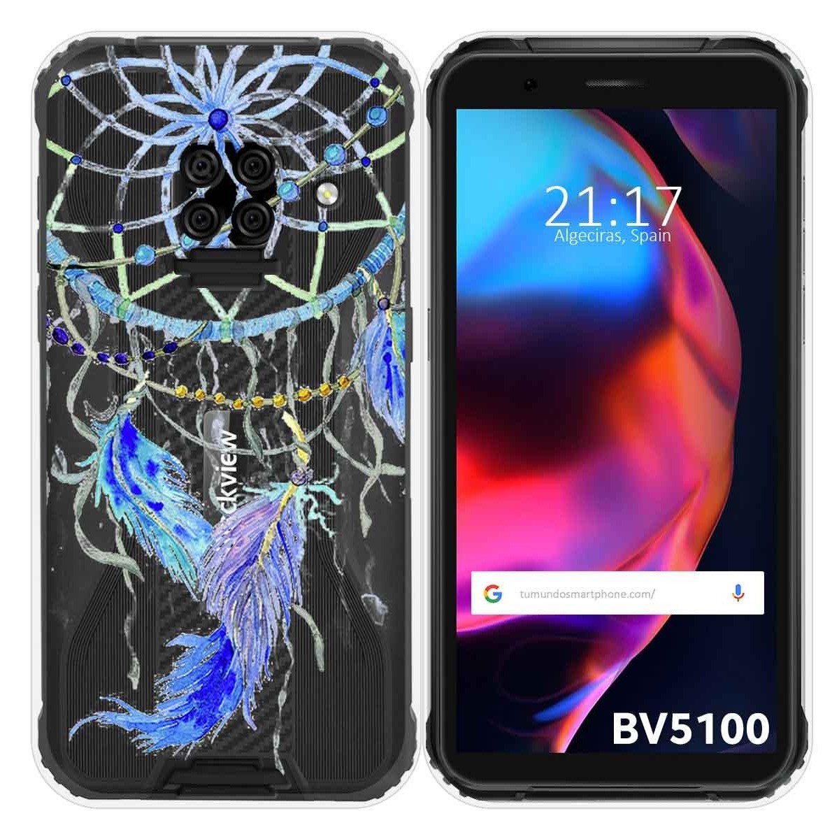 Funda Gel Transparente para Blackview BV5100 / BV5100 Pro diseño Plumas Dibujos