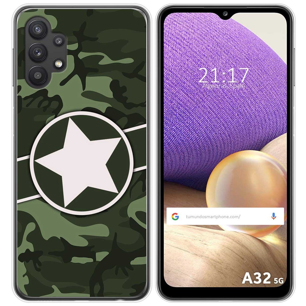 Funda Gel Tpu para Samsung Galaxy A32 5G diseño Camuflaje 01 Dibujos