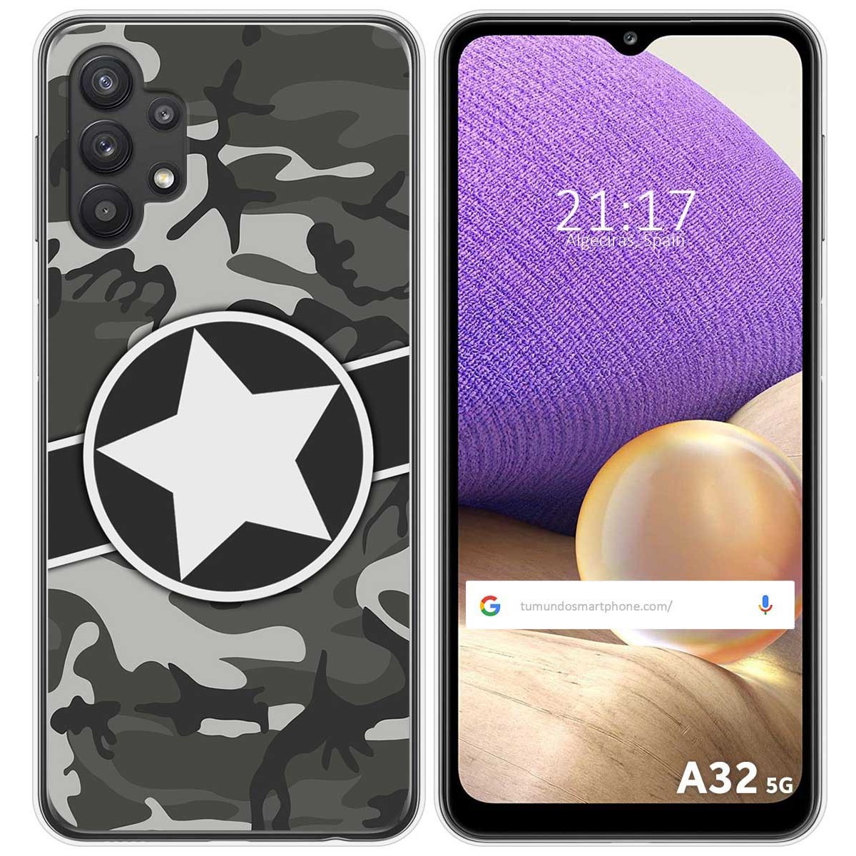 Funda Gel Tpu para Samsung Galaxy A32 5G diseño Camuflaje 02 Dibujos