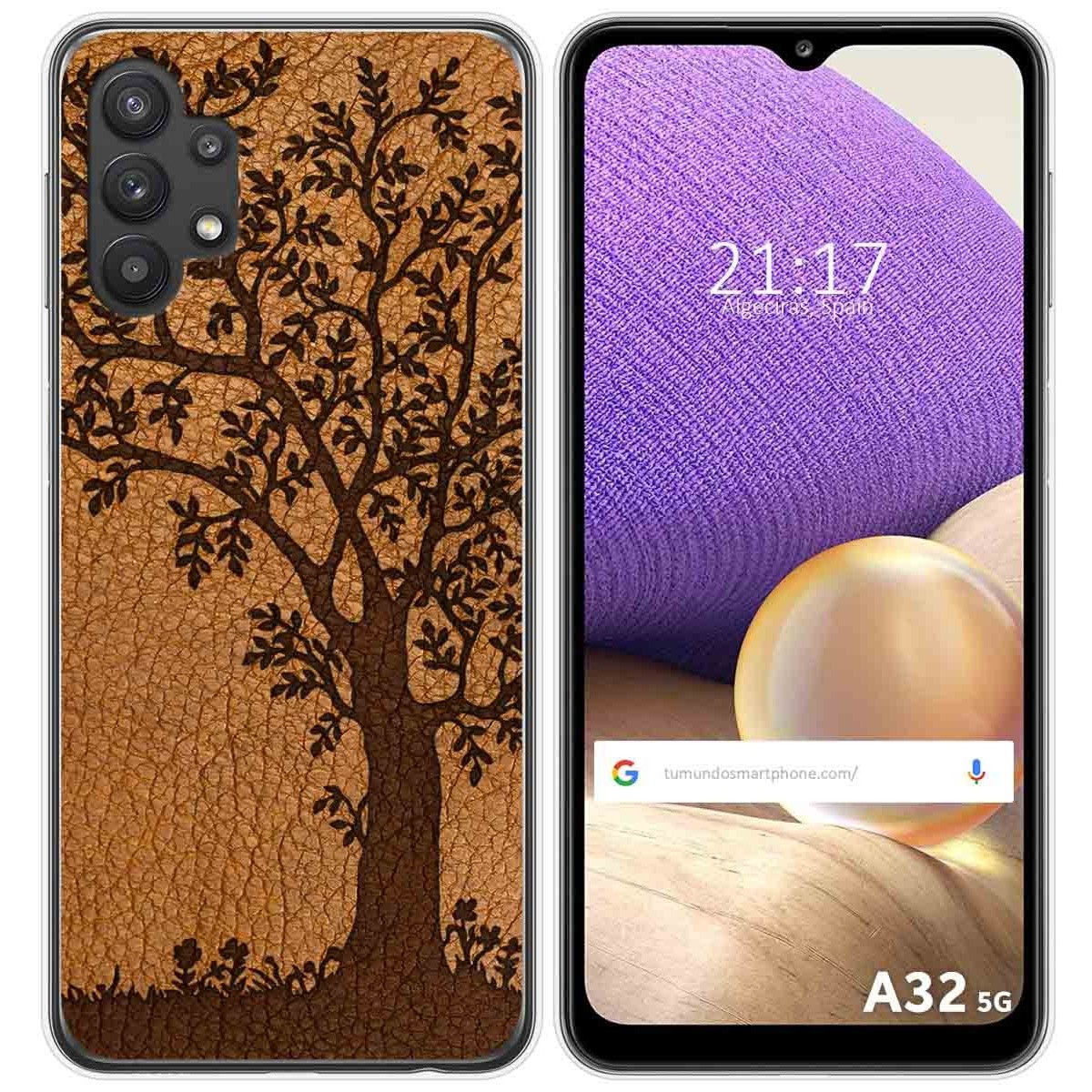 Funda Gel Tpu para Samsung Galaxy A32 5G diseño Cuero 03 Dibujos