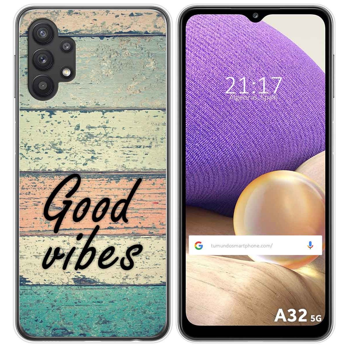 Funda Gel Tpu para Samsung Galaxy A32 5G diseño Madera 01 Dibujos