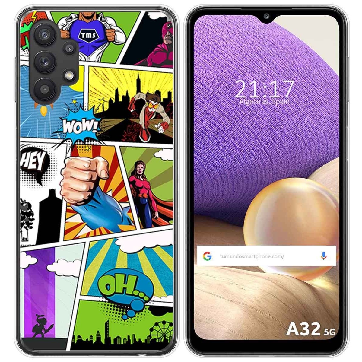 Funda Gel Tpu para Samsung Galaxy A32 5G diseño Comic Dibujos