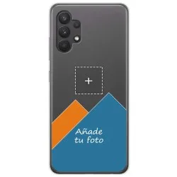 Personaliza tu Funda Gel Silicona Transparente con tu Fotografia para Samsung Galaxy A32 4G dibujo personalizada