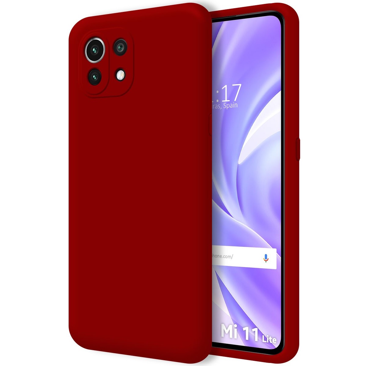 Funda Silicona Líquida Ultra Suave para Xiaomi Mi 11 Lite 4G / 5G / 5G NE  color Roja