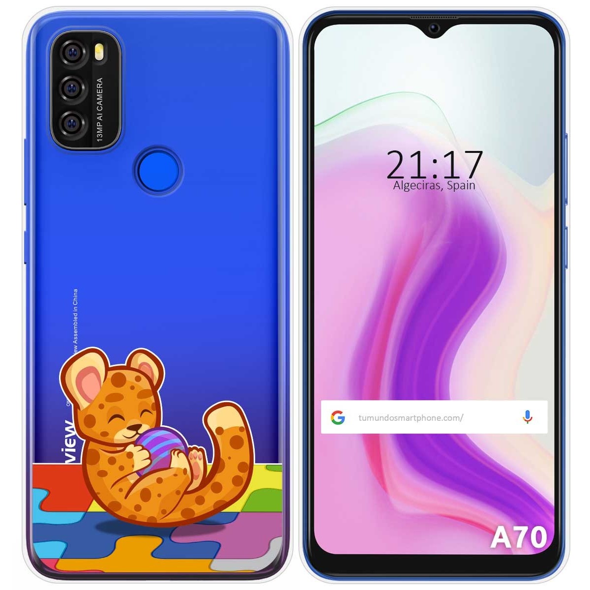 Funda Gel Transparente para Blackview A70 diseño Leopardo Dibujos