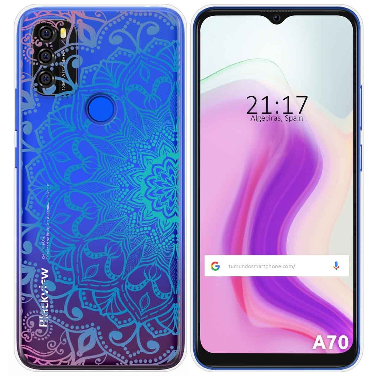 Funda Gel Transparente para Blackview A70 diseño Mandala Dibujos