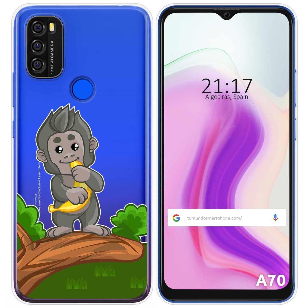 Funda Gel Transparente para Blackview A70 diseño Mono Dibujos