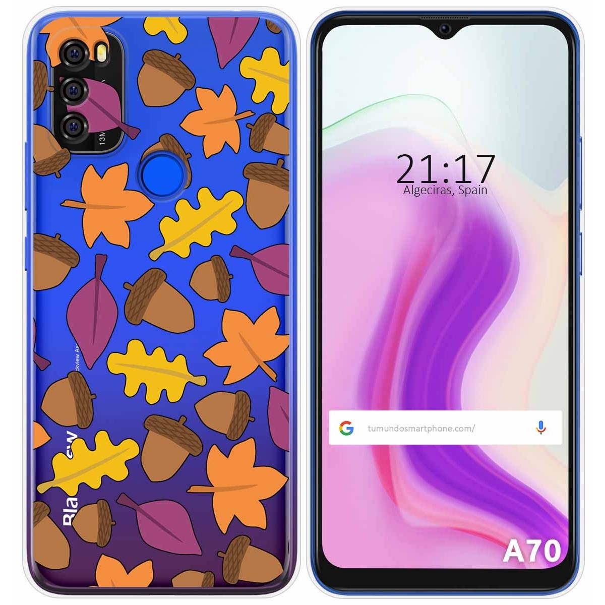 Funda Gel Transparente para Blackview A70 diseño Otoño Dibujos