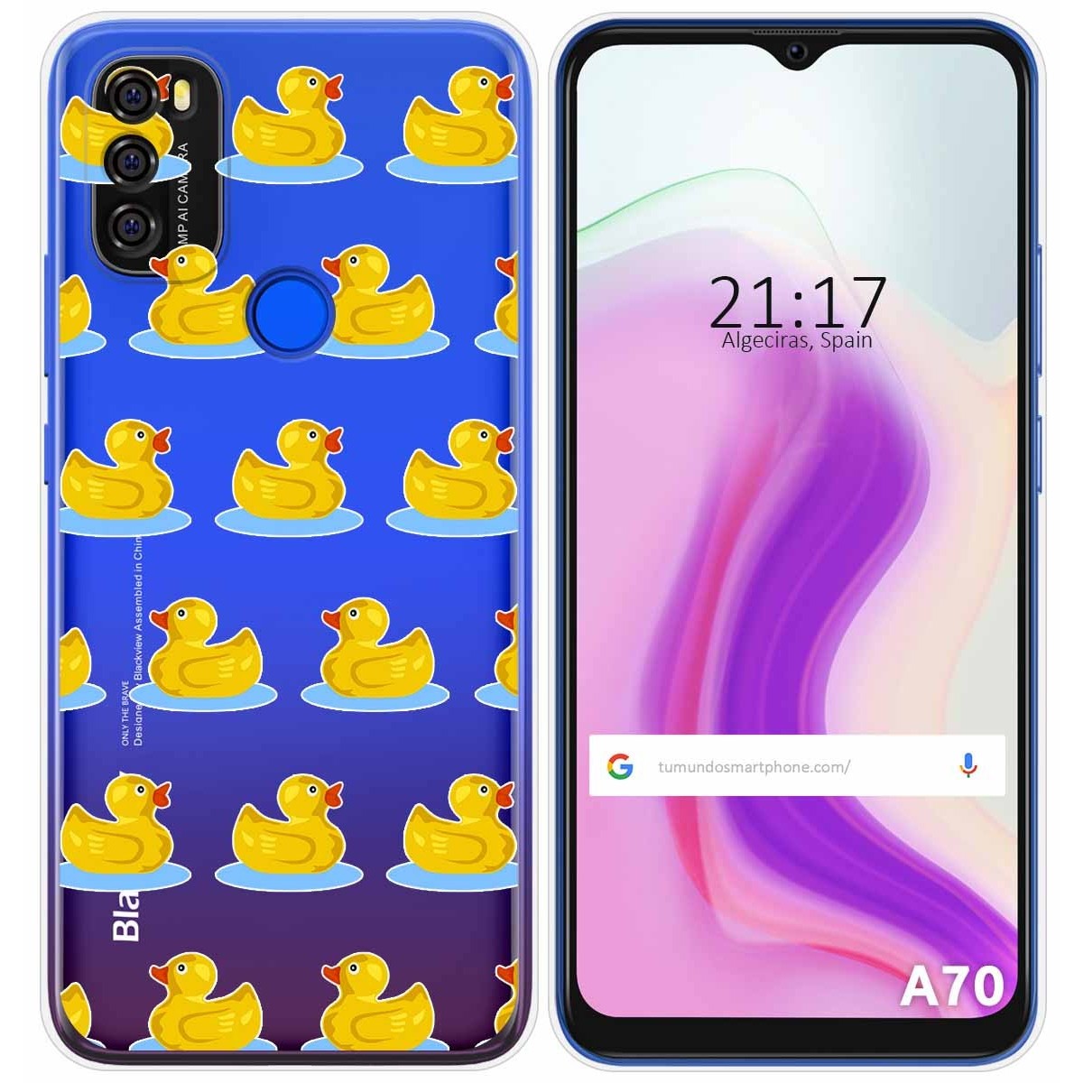 Funda Gel Transparente para Blackview A70 diseño Pato Dibujos