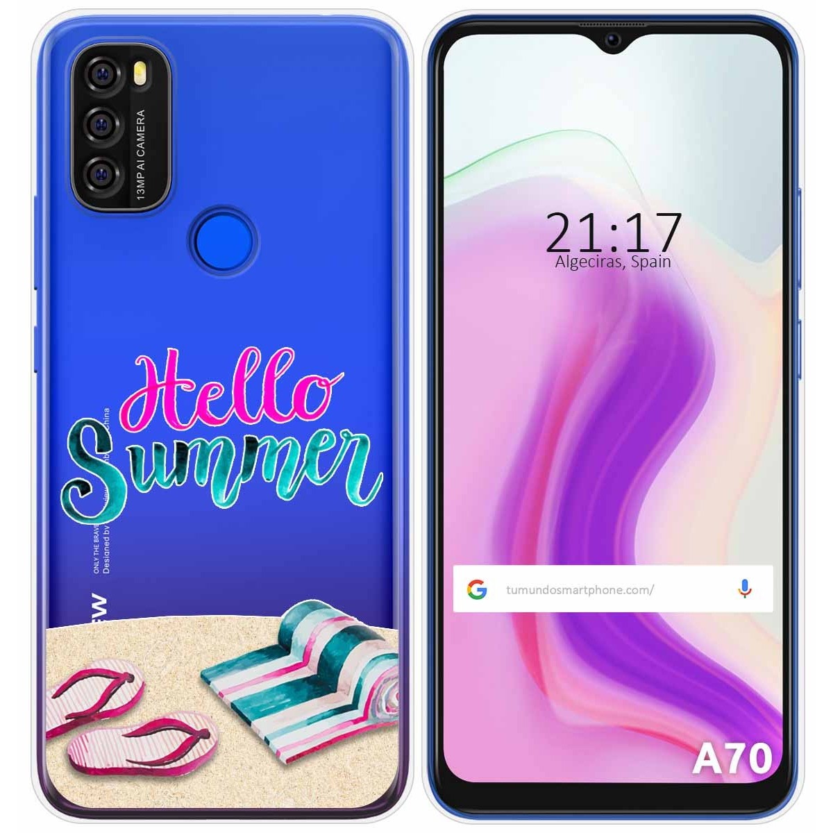 Funda Gel Transparente para Blackview A70 diseño Summer Dibujos