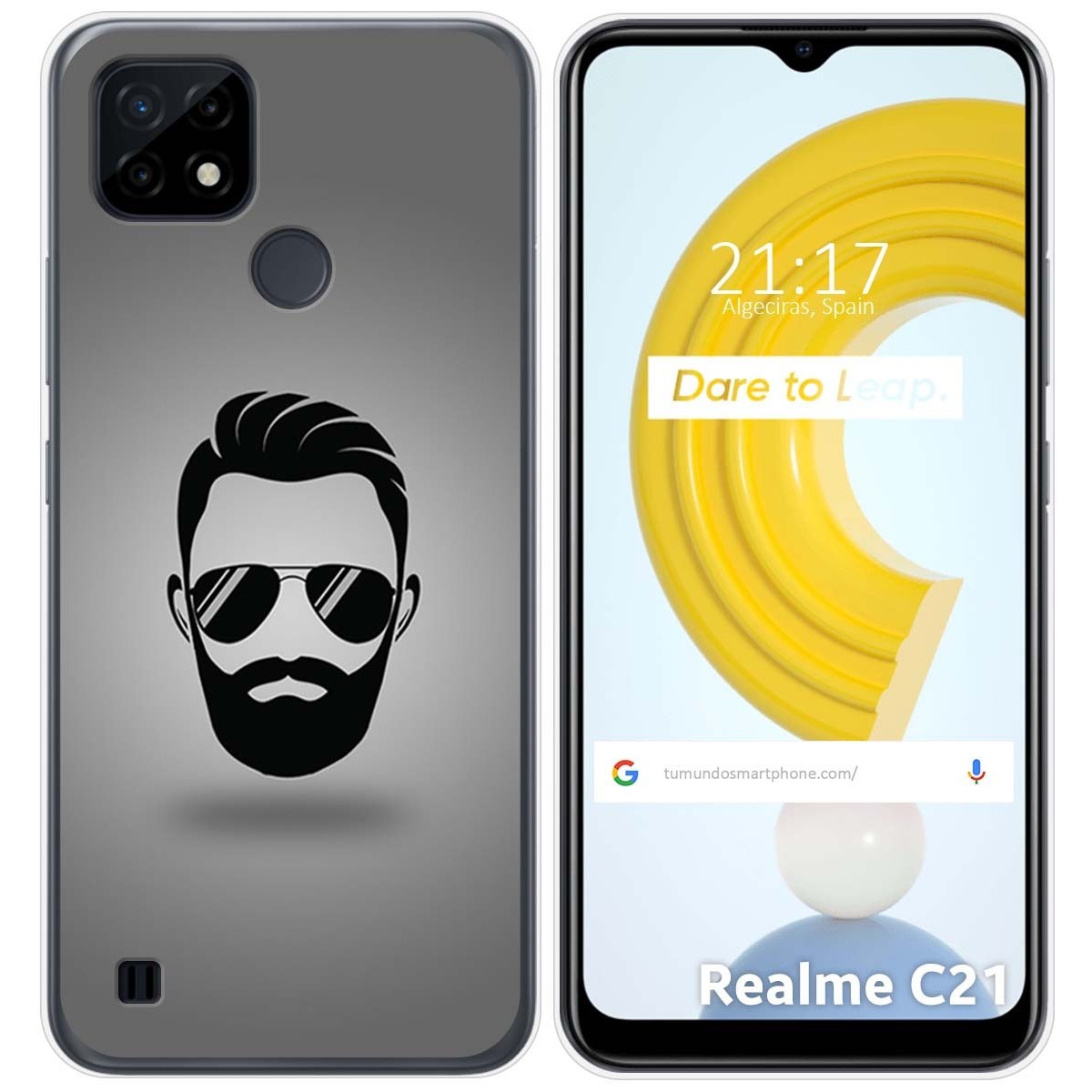 Funda Gel Tpu para Realme C21 diseño Barba Dibujos