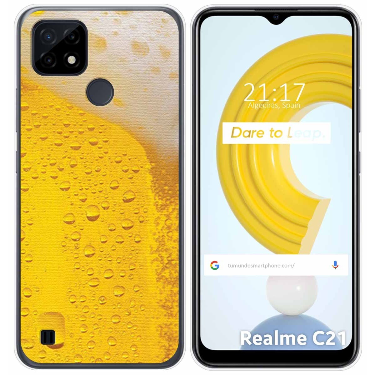 Funda Gel Tpu para Realme C21 diseño Cerveza Dibujos