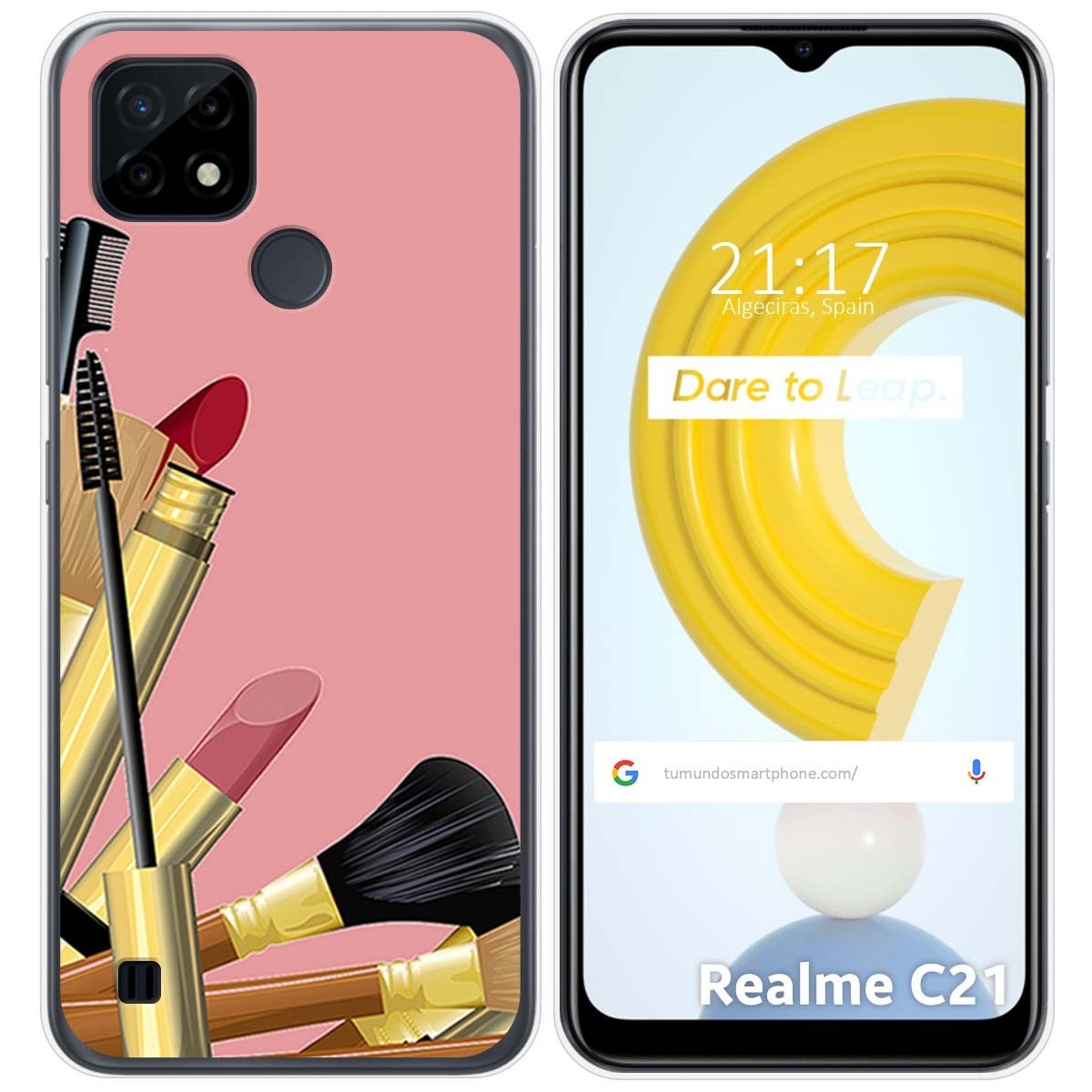 Funda Gel Tpu para Realme C21 diseño Brochas Dibujos