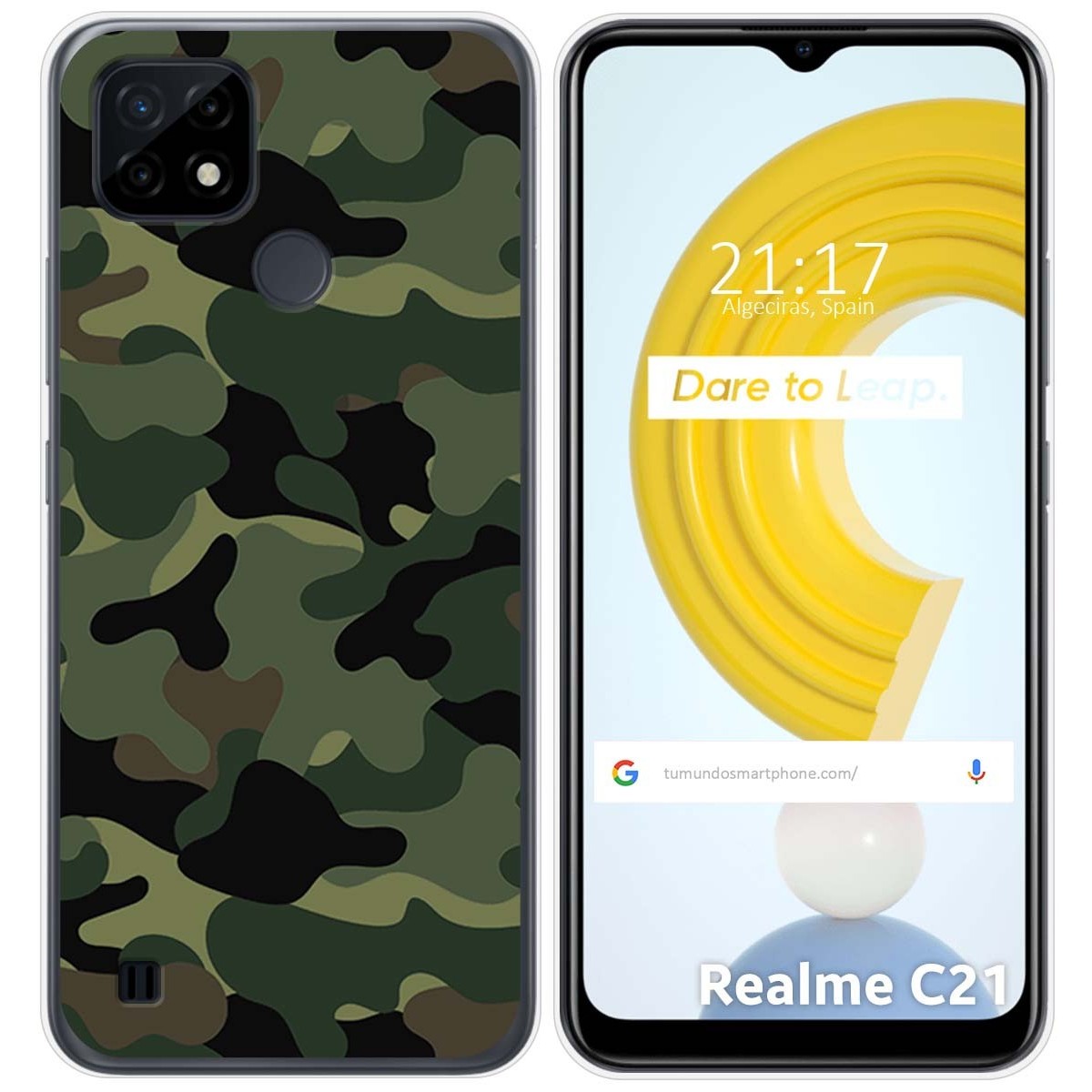 Funda Gel Tpu para Realme C21 diseño Camuflaje Dibujos