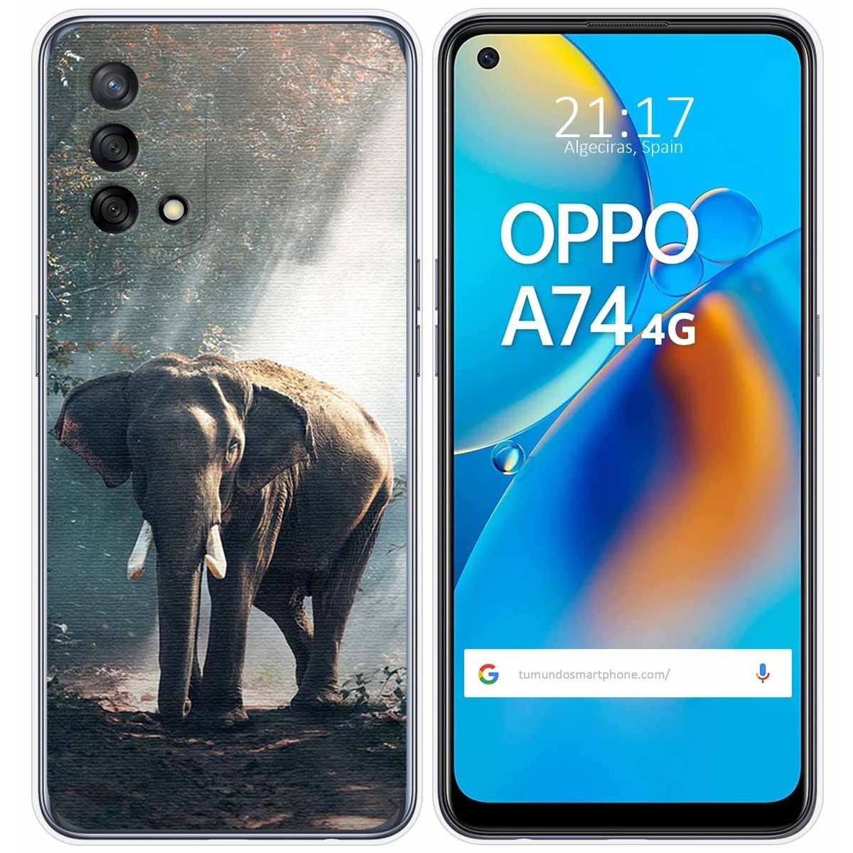 Funda Gel Tpu para Oppo A74 4G diseño Elefante Dibujos