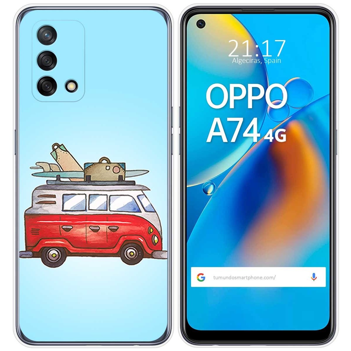 Funda Gel Tpu para Oppo A74 4G diseño Furgoneta Dibujos