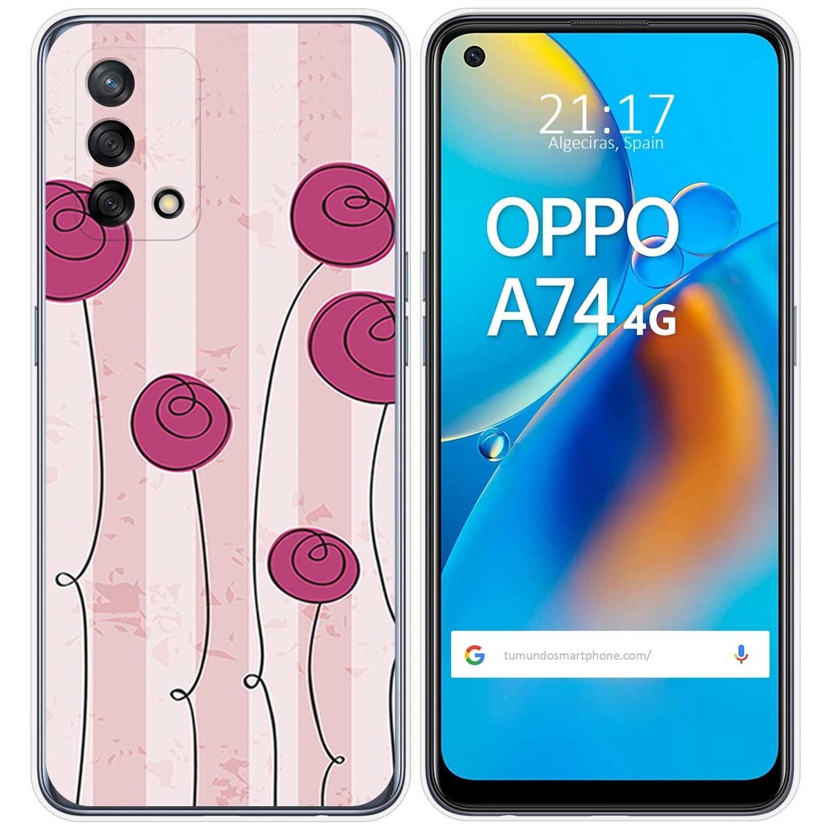 Funda Gel Tpu para Oppo A74 4G diseño Flores Vintage Dibujos