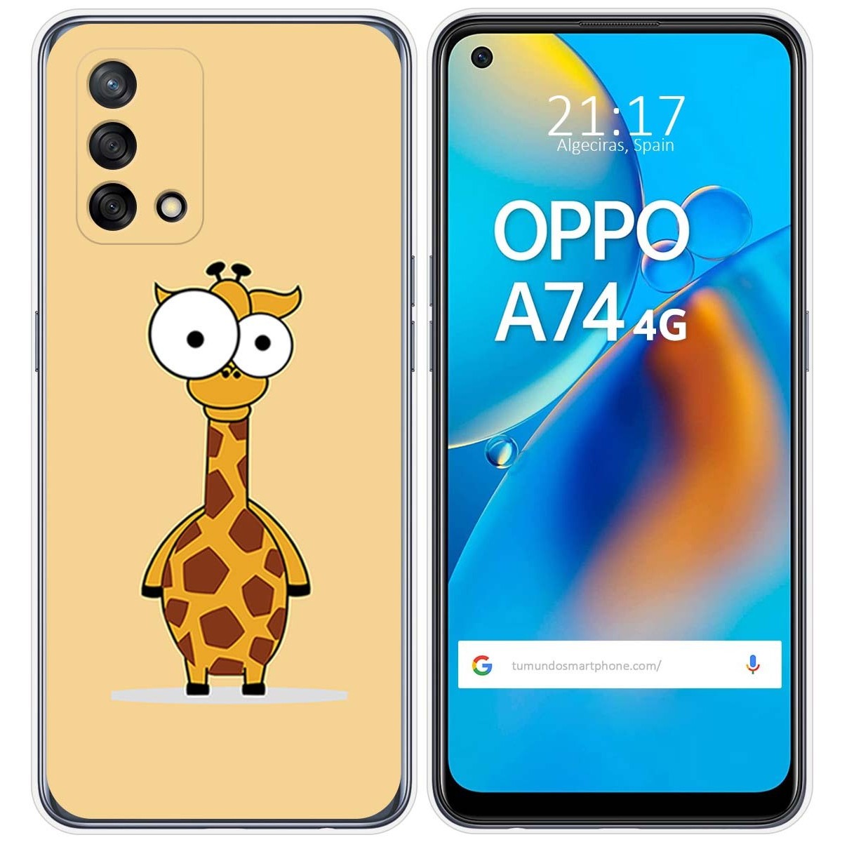 Funda Gel Tpu para Oppo A74 4G diseño Jirafa Dibujos