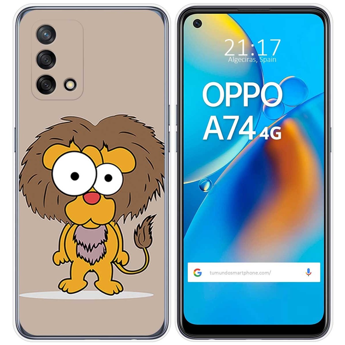 Funda Gel Tpu para Oppo A74 4G diseño Leon Dibujos