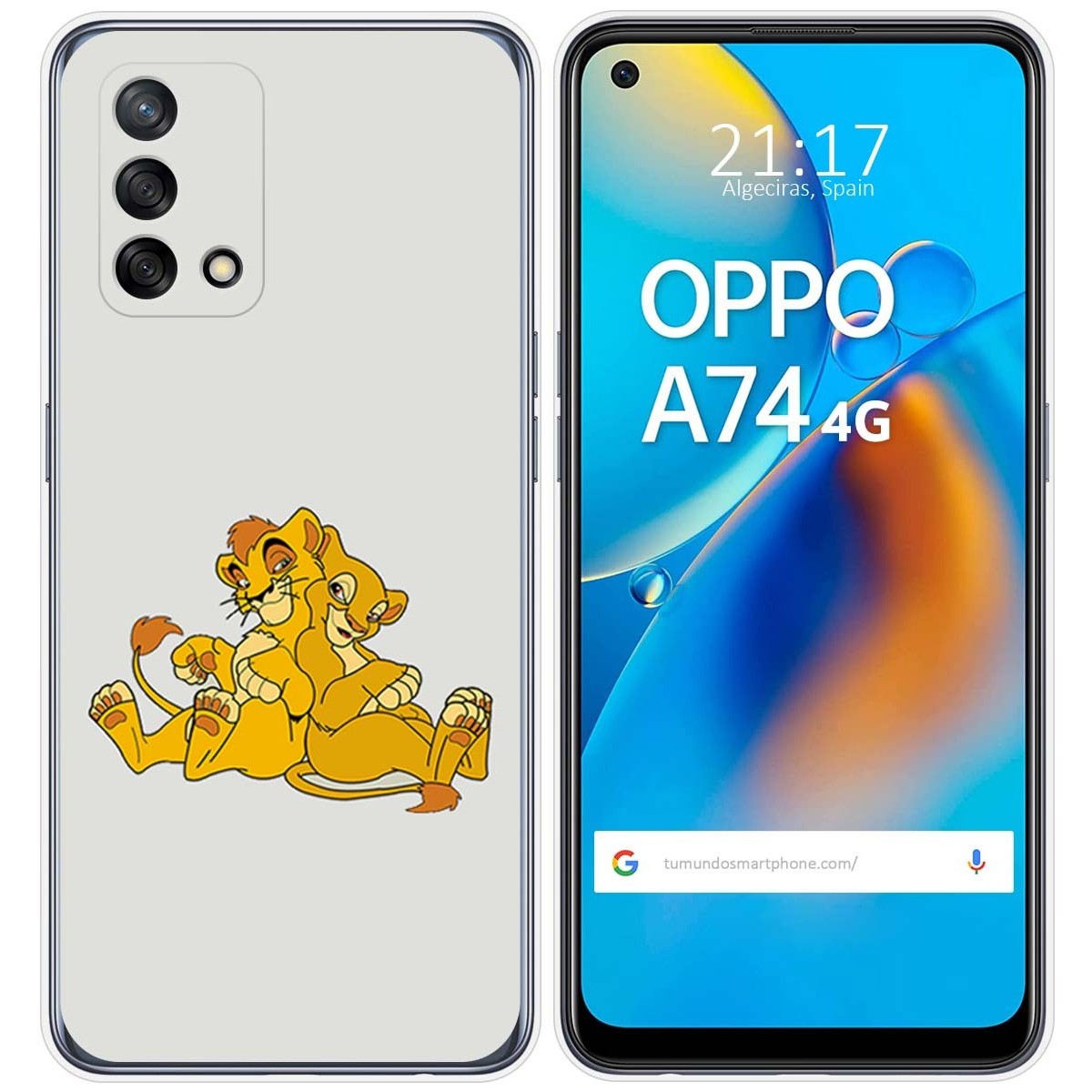 Funda Gel Tpu para Oppo A74 4G diseño Leones Dibujos