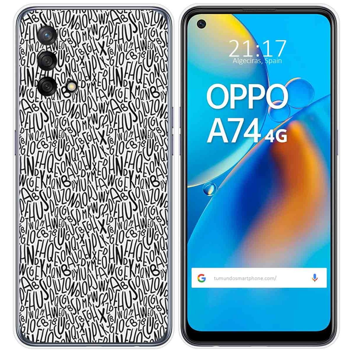 Funda Gel Tpu para Oppo A74 4G diseño Letras Dibujos