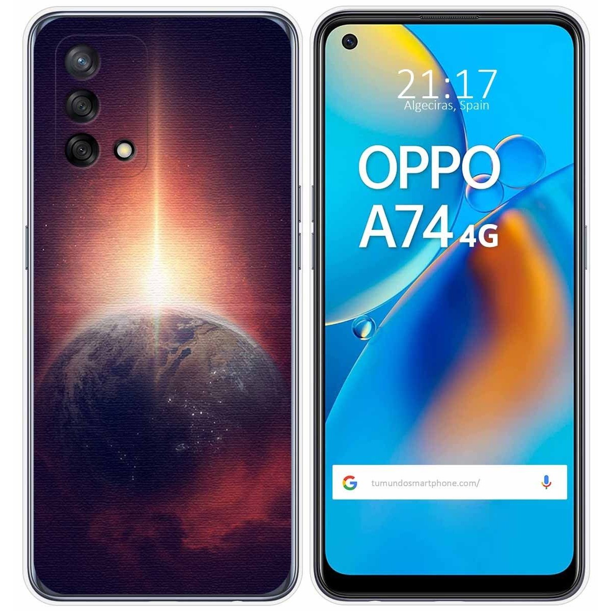 Funda Gel Tpu para Oppo A74 4G diseño Tierra Dibujos