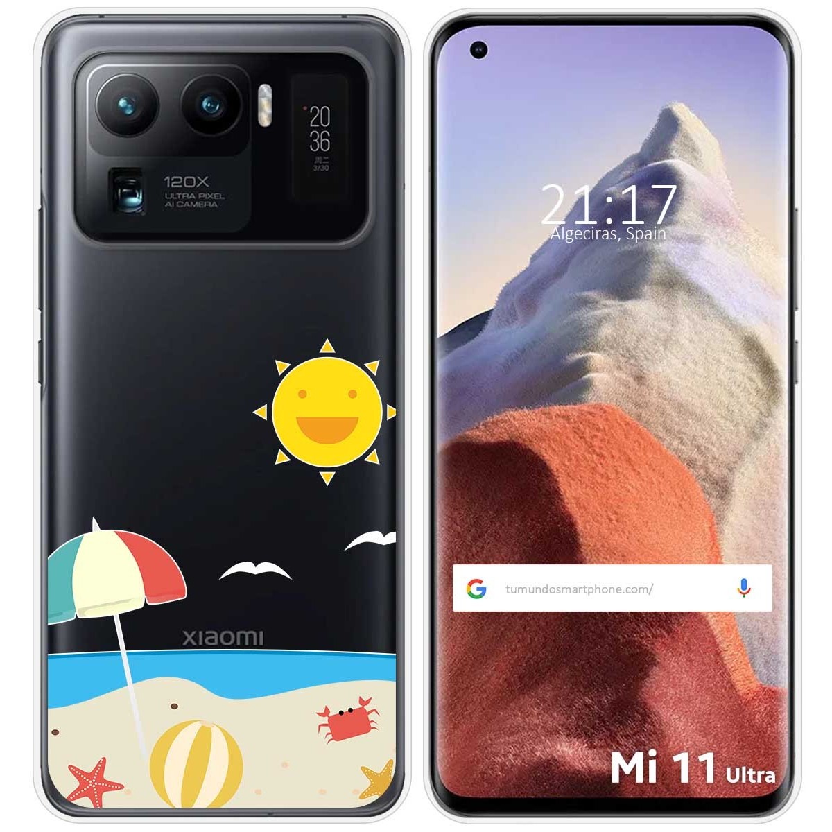 Funda Gel Transparente para Xiaomi Mi 11 Ultra 5G diseño Playa Dibujos