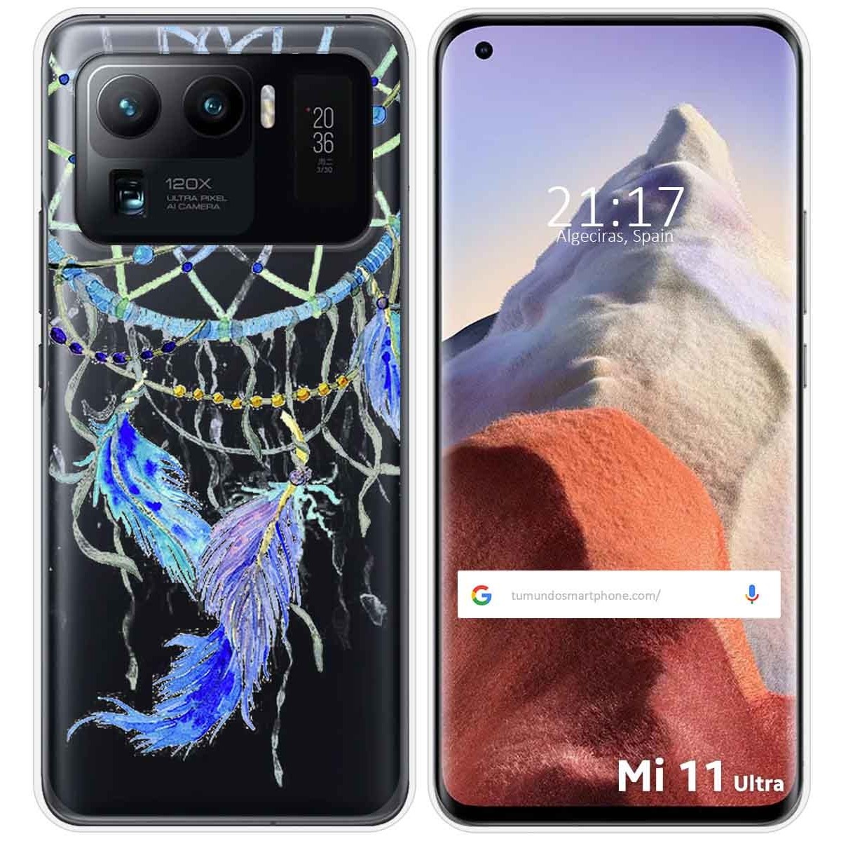 Funda Gel Transparente para Xiaomi Mi 11 Ultra 5G diseño Plumas Dibujos