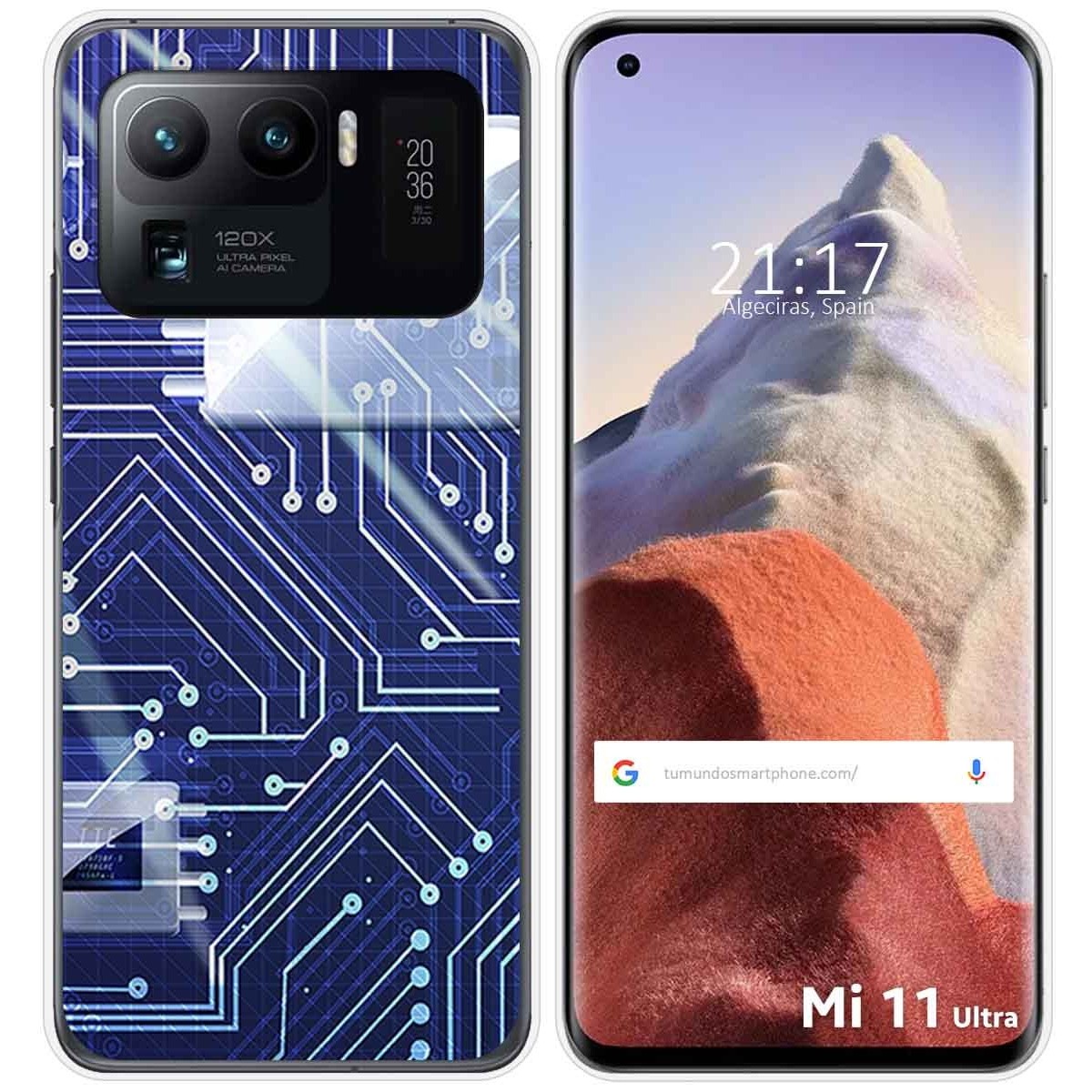 Funda Gel Tpu para Xiaomi Mi 11 Ultra 5G diseño Circuito Dibujos