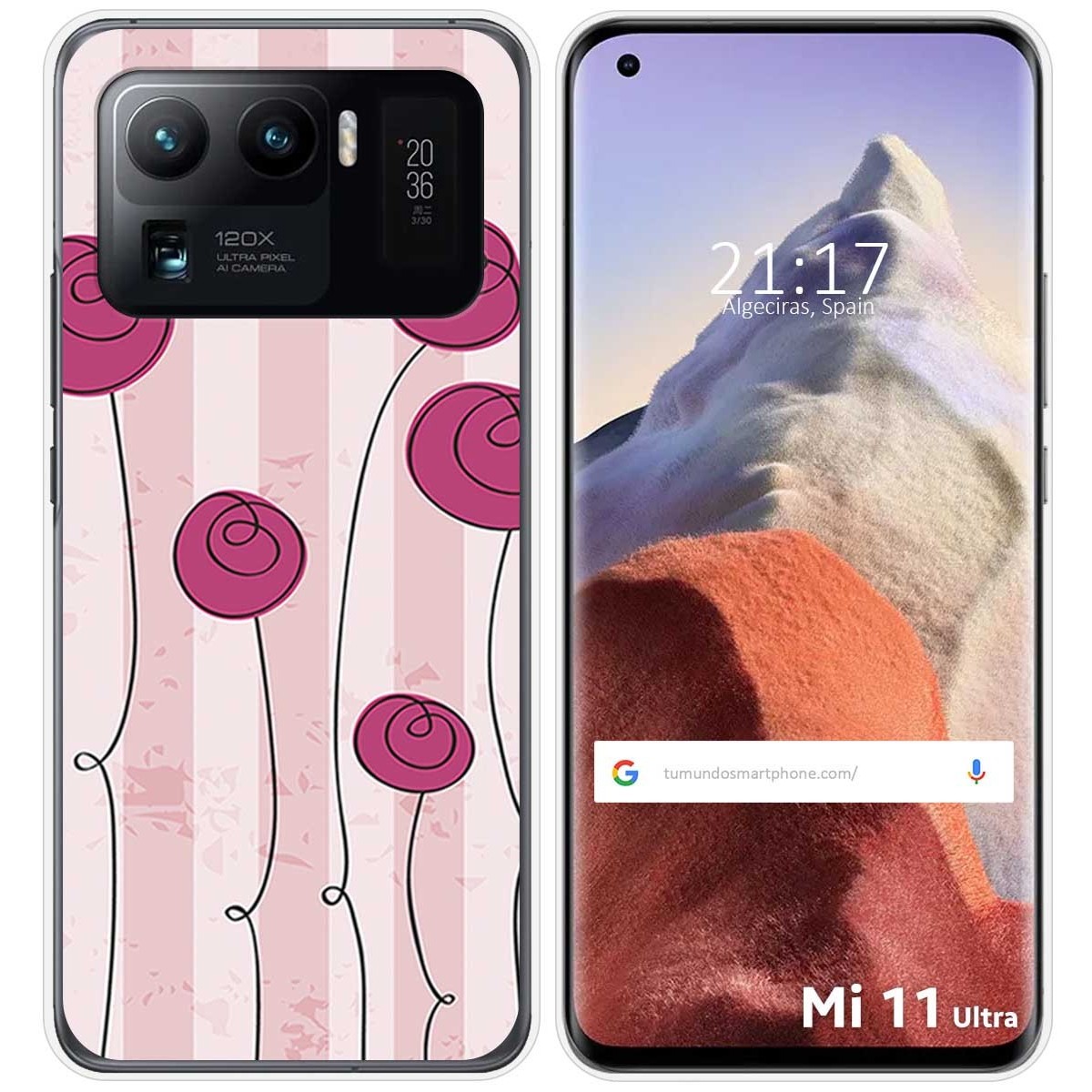 Funda Gel Tpu para Xiaomi Mi 11 Ultra 5G diseño Flores Vintage Dibujos