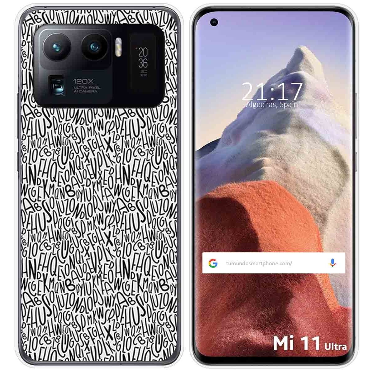 Funda Gel Tpu para Xiaomi Mi 11 Ultra 5G diseño Letras Dibujos