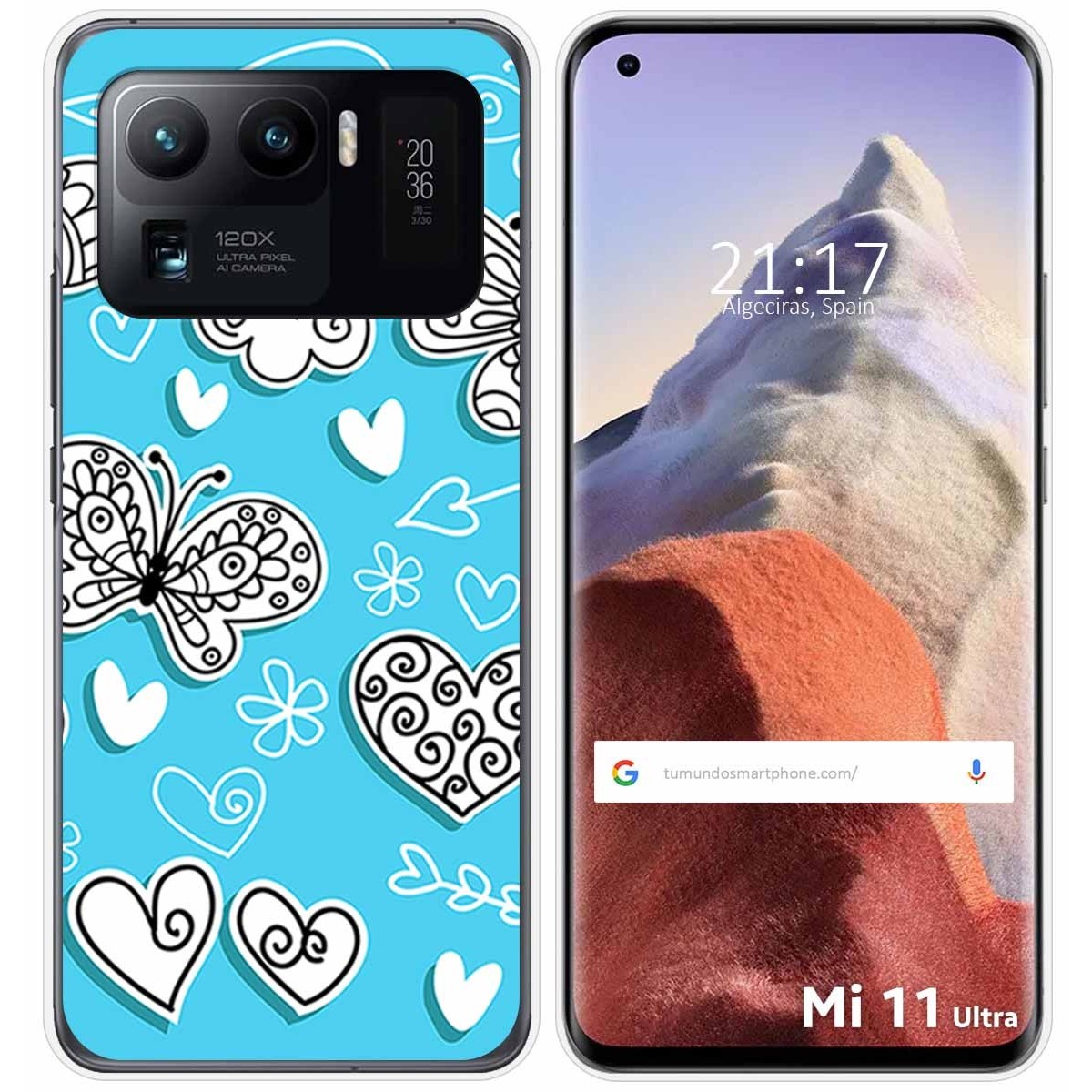 Funda Gel Tpu para Xiaomi Mi 11 Ultra 5G diseño Mariposas Dibujos