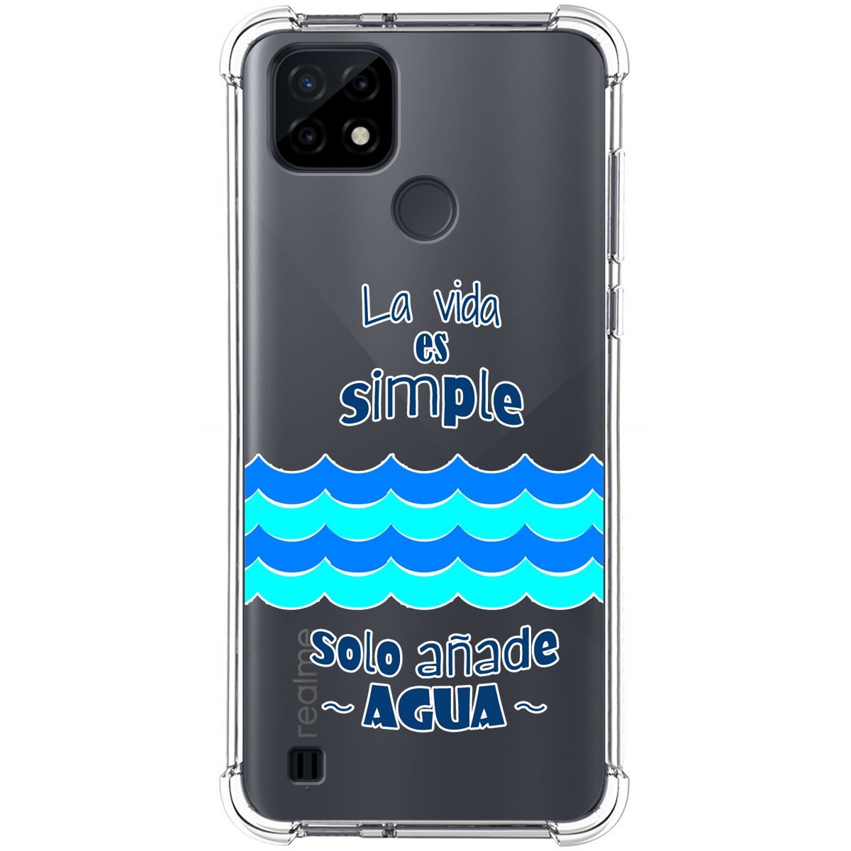 Funda Silicona Antigolpes para Realme C21 diseño Agua Dibujos