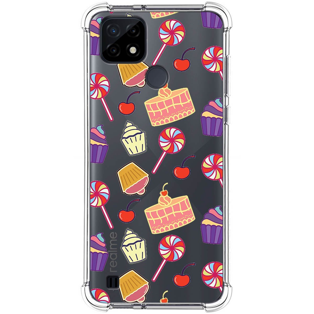 Funda Silicona Antigolpes para Realme C21 diseño Dulces 01 Dibujos