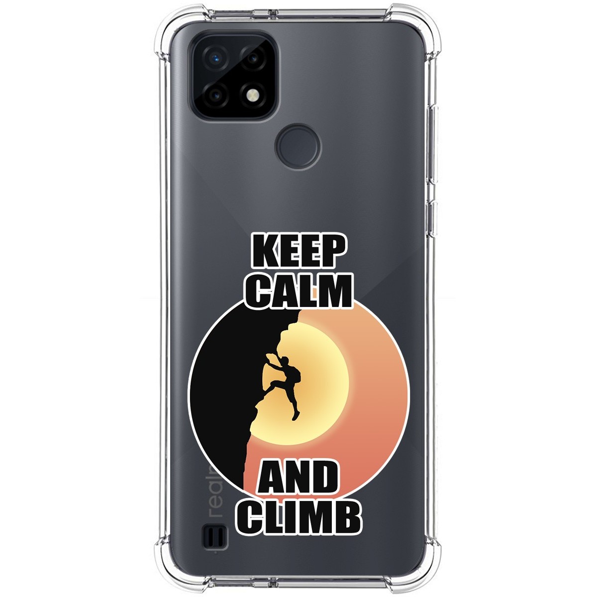 Funda Silicona Antigolpes para Realme C21 diseño Hombre Escalada Dibujos