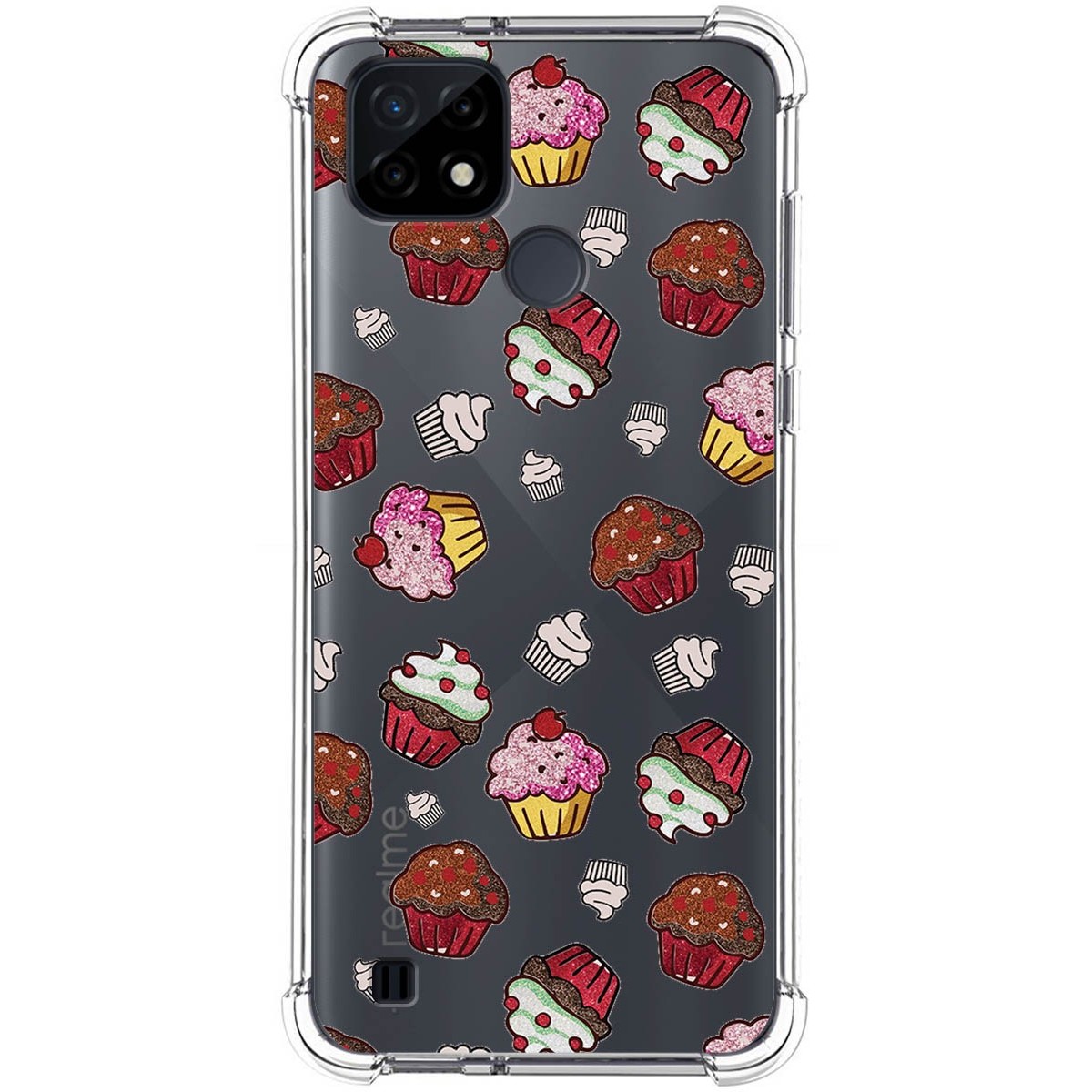 Funda Silicona Antigolpes para Realme C21 diseño Muffins Dibujos