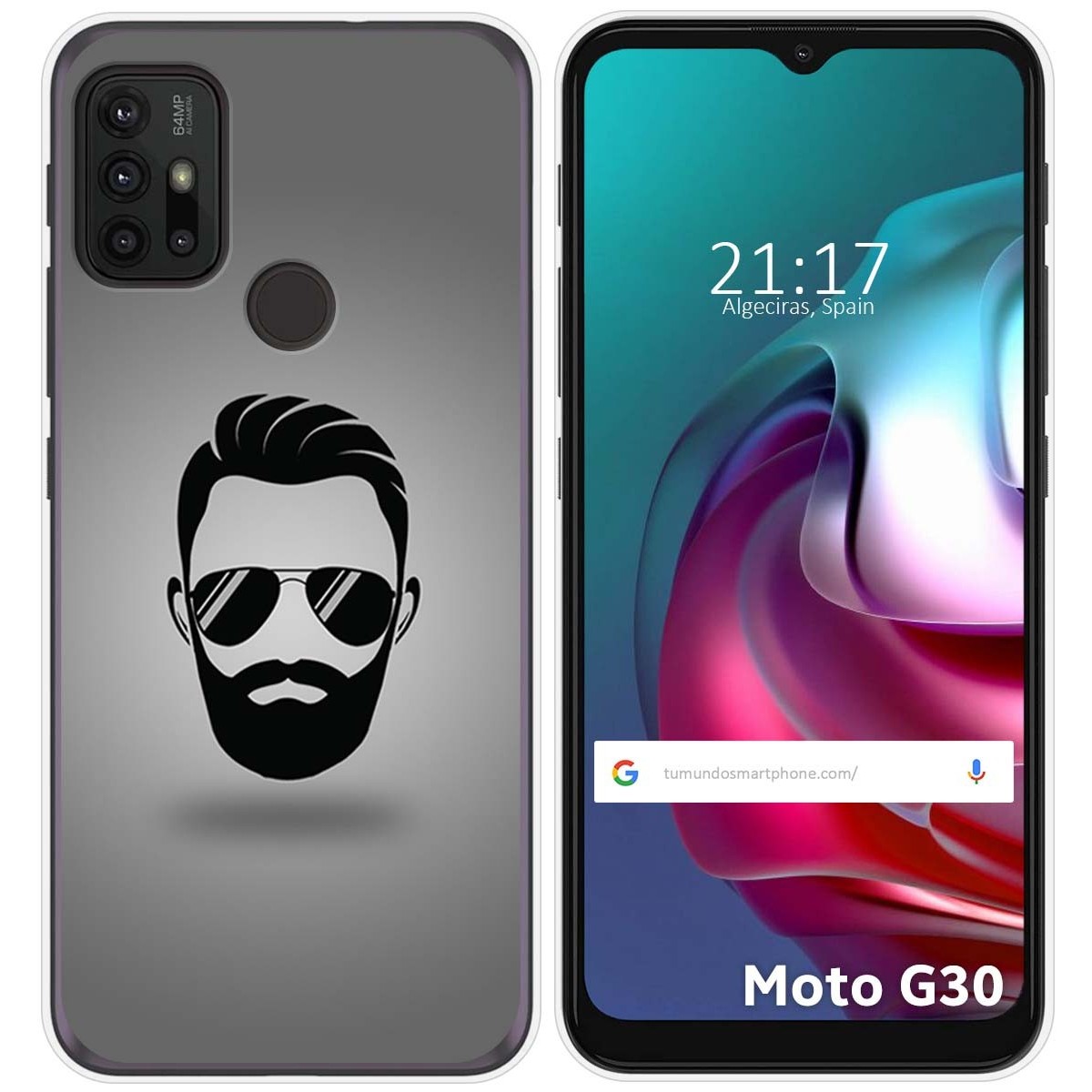 Funda Gel Tpu para Motorola Moto G10 / G20 / G30 diseño Barba Dibujos