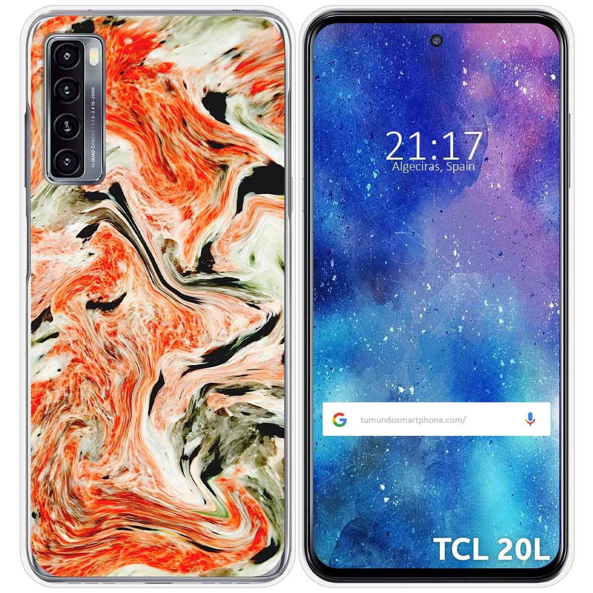 Funda Gel Tpu para TCL 20L / 20L+ diseño Mármol 12 Dibujos