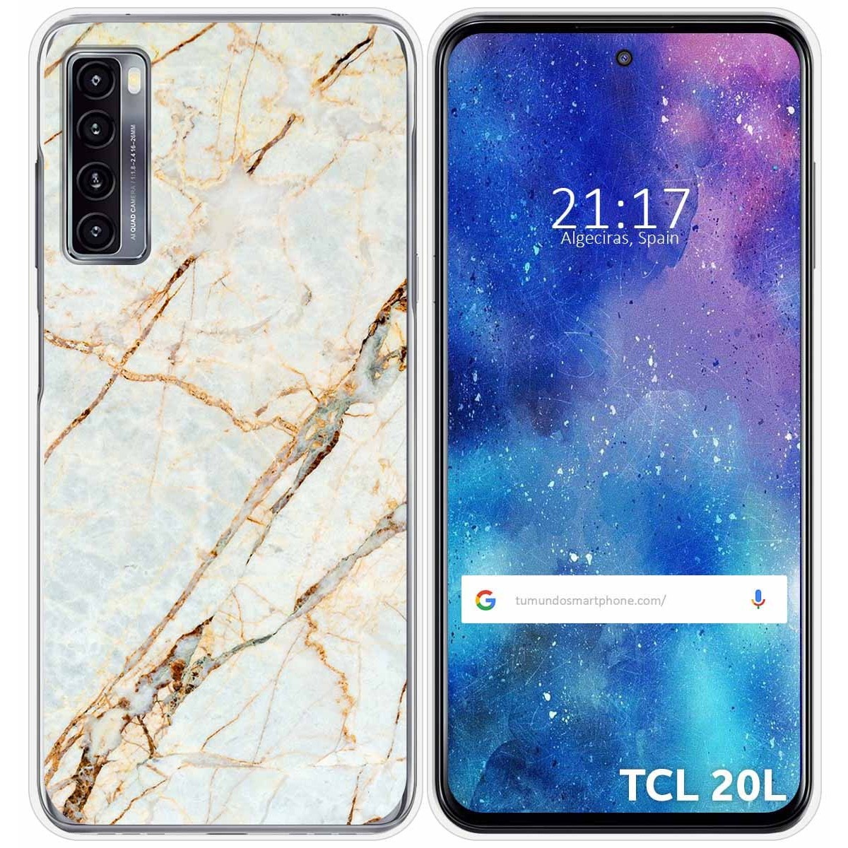 Funda Gel Tpu para TCL 20L / 20L+ diseño Mármol 13 Dibujos